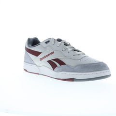 Reebok BB 4000 II Mens Gray Leather Lace Up Lifestyle Sneakers Shoes