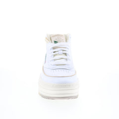 Reebok Club C Geo Mid Womens White Leather Lace Up Lifestyle Sneakers Shoes