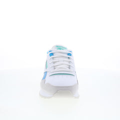 Reebok Glide Womens White Leather Lace Up Lifestyle Sneakers Shoes