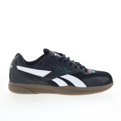 Reebok Hammer Street Mens Black Leather Lace Up Lifestyle Sneakers Shoes