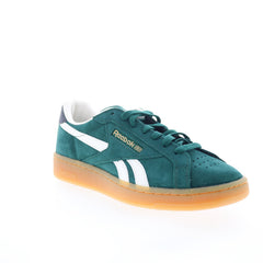 Reebok Club C Grounds UK Mens Green Suede Lace Up Lifestyle Sneakers Shoes