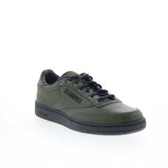 Reebok Club C 85 Obey Mens Green Leather Lace Up Lifestyle Sneakers Shoes