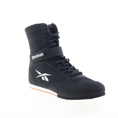 Reebok Boxing HI Mens Black Mesh Lace Up Athletic Boxing Shoes