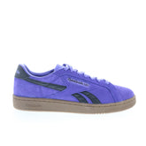 Reebok Club C Grounds UK Mens Purple Suede Lace Up Lifestyle Sneakers Shoes