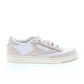 Reebok Club C 85 Mens Beige Mesh Lace Up Lifestyle Sneakers Shoes