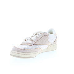 Reebok Club C 85 Mens Beige Mesh Lace Up Lifestyle Sneakers Shoes