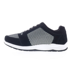 Drew Gemini 10296-19 Womens Black Extra Wide Suede Lifestyle Sneakers Shoes