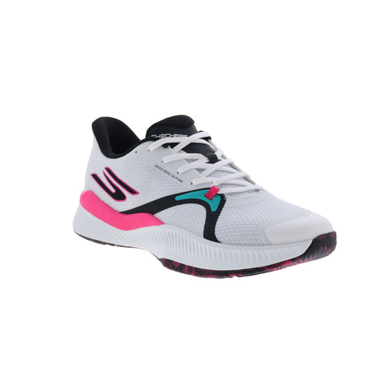 Skechers State Champ 246117-WMLT Mens White Mesh Athletic Pickleball Shoes