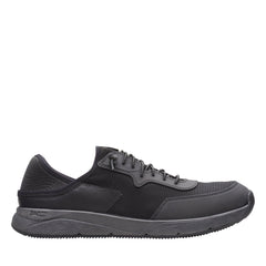 Clarks Davis Low 26165333 Mens Black Leather Lace Up Athletic Running Shoes