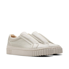 Clarks Mayhill Bay 26181207 Womens White Leather Lifestyle Sneakers Shoes