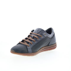 Di Bianco Bitetto Mens Gray Leather Lace Up Lifestyle Sneakers Shoes