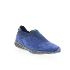 Di Bianco Macerata Mens Blue Suede Slip On Lifestyle Sneakers Shoes