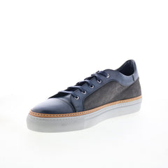 Di Bianco Messina Mens Gray Leather Lace Up Lifestyle Sneakers Shoes