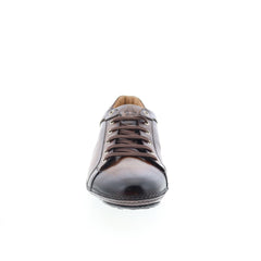 Di Bianco Olimpico Mens Brown Leather Lace Up Lifestyle Sneakers Shoes