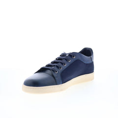 Di Bianco Petrosino Mens Blue Leather Lace Up Lifestyle Sneakers Shoes