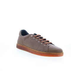Di Bianco Saraceno Mens Brown Leather Lace Up Lifestyle Sneakers Shoes
