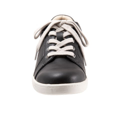 Trotters Adore T2117-001 Womens Black Leather Lace Up Lifestyle Sneakers Shoes