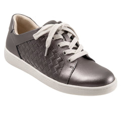 Trotters Adore T2117-033 Womens Gray Leather Lifestyle Sneakers Shoes