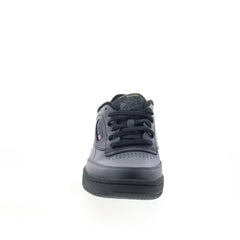 Reebok Club C 85 Mens Black Leather Lace Up Lifestyle Sneakers Shoes