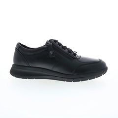 Revere Boston Womens Black Leather Lace Up Lifestyle Sneakers Shoes
