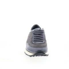 Di Bianco Daytona Leather Suede Mens Blue Leather Lifestyle Sneakers Shoes