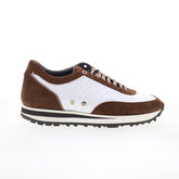 Di Bianco Daytona Mens White Suede Lace Up Lifestyle Sneakers Shoes