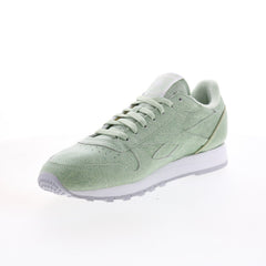Reebok Eames Classic Leather Mens Green Leather Lifestyle Sneakers Shoes