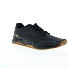 Reebok Nano X1 Grit Mens Black Canvas Lace Up Athletic Cross Training Shoes
