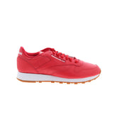 Reebok Classic Leather Mens Red Leather Lace Up Lifestyle Sneakers Shoes