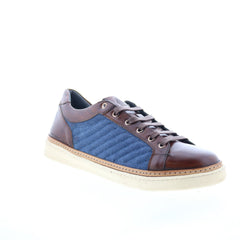 Di Bianco Laguna Sella Mens Brown Leather Lace Up Lifestyle Sneakers Shoes