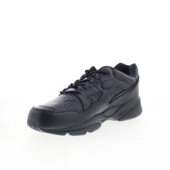 Propet Stark MAS022LBLK Mens Black Wide Leather Lifestyle Sneakers Shoes