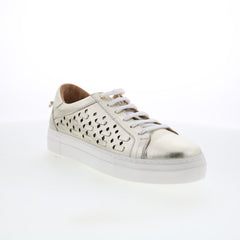 Miz Mooz Murphie Womens Gold Leather Lace Up Lifestyle Sneakers Shoes