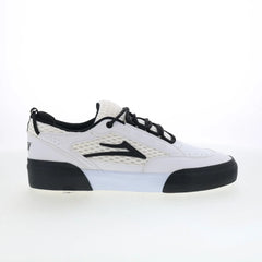 Lakai Payload Mens White Leather Lace Up Skate Inspired Sneakers Shoes