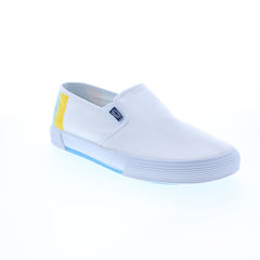 Original Penguin Sam Stripe Slip On Mens White Lifestyle Sneakers Shoes