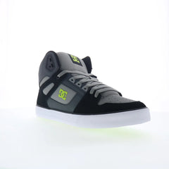 DC Pure High Top WC Mens Gray Leather Skate Inspired Sneakers Shoes