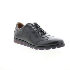 Robert Zur Rally Poggio Mens Black Leather Lace Up Lifestyle Sneakers Shoes