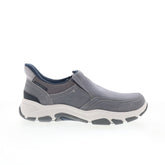 Rockport Reece Mens Gray Leather Slip On Lifestyle Sneakers Shoes