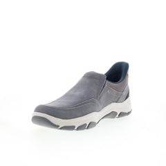Rockport Reece RMREECE Mens Gray Wide Leather Lifestyle Sneakers Shoes
