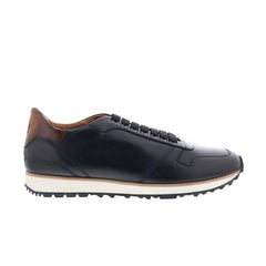 Di Bianco SB308 Mens Black Leather Lace Up Lifestyle Sneakers Shoes