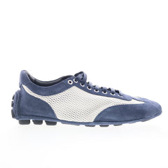 Di Bianco Silverstone Coco Mens White Suede Lifestyle Sneakers Shoes