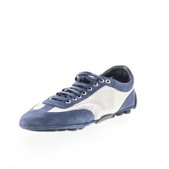 Di Bianco Silverstone Coco Mens White Suede Lifestyle Sneakers Shoes