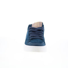 Miz Mooz Tristin Womens Blue Suede Lace Up Lifestyle Sneakers Shoes