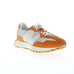 New Balance 327 U327SA Mens Orange Suede Lace Up Lifestyle Sneakers Shoes