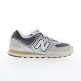 New Balance 574 U57418X Mens Gray Leather Lace Up Lifestyle Sneakers Shoes