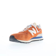 New Balance 574 U574VPA Mens Orange Suede Lace Up Lifestyle Sneakers Shoes