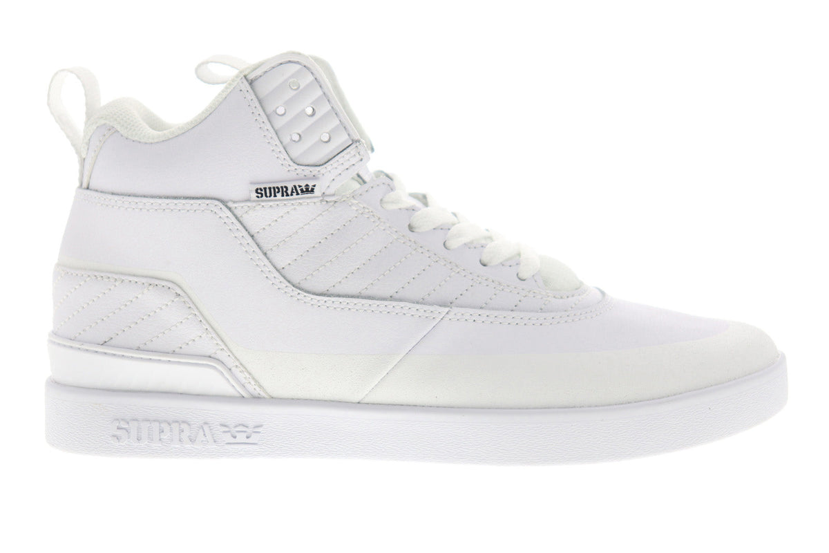 Supra Penny Pro 06567-101-M Mens White Suede Low Top Skate Sneakers Shoes