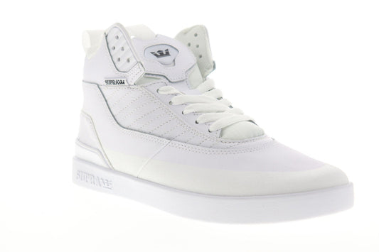 Supra Penny Pro 06567-101-M Mens White Suede Low Top Skate Sneakers Shoes