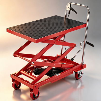 770 LBS Hydraulic Lift Table Cart – Double Scissor Mobile Lift Platform