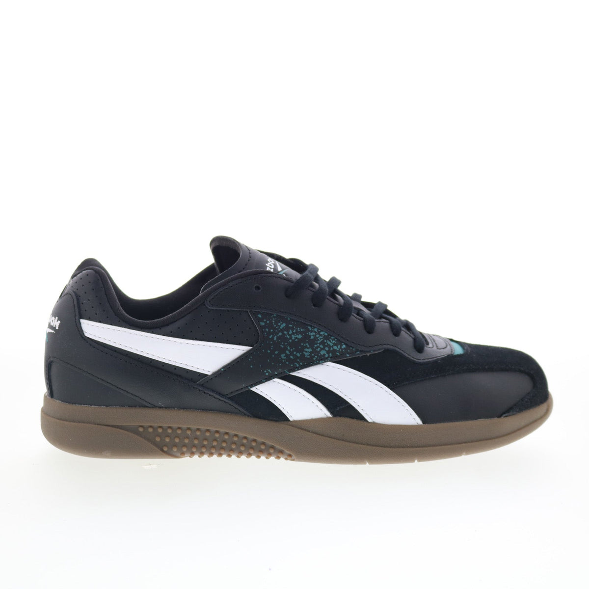 Reebok Hammer Street Mens Black Leather Lace Up Lifestyle Sneakers Shoes