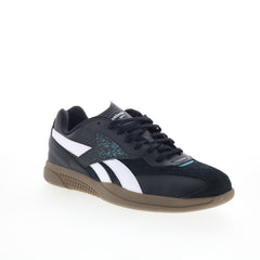 Reebok Hammer Street Mens Black Leather Lace Up Lifestyle Sneakers Shoes
